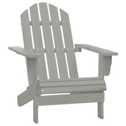 Berkfield Home Garden Adirondack Chair with Table Solid Fir Wood Grey - thumbnail 5