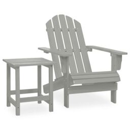 Berkfield Home Garden Adirondack Chair with Table Solid Fir Wood Grey