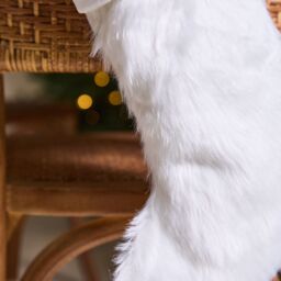 Dibor Set of 4 Traditional Beresford White Faux Fur Xmas Christmas Stocking in Brown - Size: 4 Pack - thumbnail 4