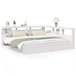 Berkfield Home Bookcase Bed without Mattress White 180x200 cm Solid Wood Pine - Size: Super King - thumbnail 1