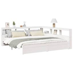 Berkfield Home Bookcase Bed without Mattress White 180x200 cm Solid Wood Pine - Size: Super King - thumbnail 3