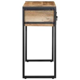 Berkfield Home Console Table 100x35x75 cm Solid Rough Wood Mango in Brown - Size: 100 x 35 x 75 cm - thumbnail 4