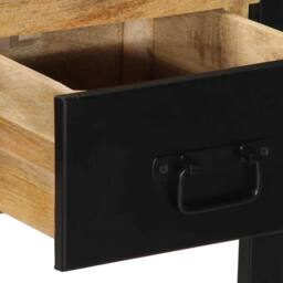 Berkfield Home Console Table 100x35x75 cm Solid Rough Wood Mango in Brown - Size: 100 x 35 x 75 cm - thumbnail 7