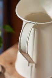 Dibor Country Cream Home Decor Table Flower Jug Vase with Chalkboard in White - Size: Medium - thumbnail 3