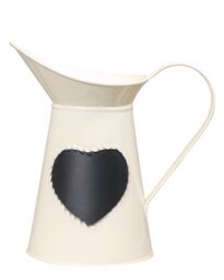 Dibor Country Cream Home Decor Table Flower Jug Vase with Chalkboard in White - Size: Medium - thumbnail 2