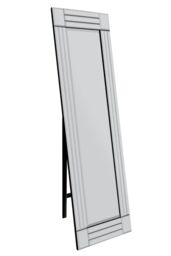 MirrorOutlet All Glass Bevelled Square Corner Cheval Mirror 5Ft X 1Ft3 150 X 40cm in Silver - Size: 1 Pack - thumbnail 3