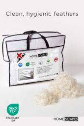 Homescapes Goose Feather & Down 4.5 Tog Summer Duvet in White - Size: King - thumbnail 3