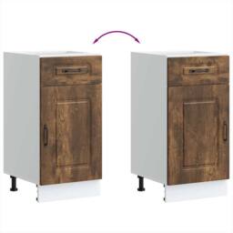 Berkfield Home Kitchen Base Cabinet Kalmar Smoked Oak Engineered Wood in Brown - thumbnail 8