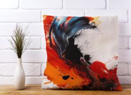 Warren Reed - Designer Fiery Waves: Abstract Motion Cushions - Size: 45 cm x 45 cm - thumbnail 2