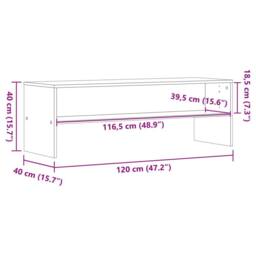 Berkfield Home TV Cabinet Grey Sonoma 120x40x40 cm Engineered Wood - Size: 120 x 40 x 40 cm - thumbnail 9