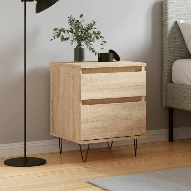 Berkfield Home Bedside Cabinet Sonoma Oak 40x35x50 cm Engineered Wood in Brown - Size: 40 x 35 x 50 cm - image 1