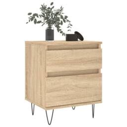 Berkfield Home Bedside Cabinet Sonoma Oak 40x35x50 cm Engineered Wood in Brown - Size: 40 x 35 x 50 cm - thumbnail 4