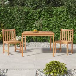 Berkfield Home 3 Piece Garden Dining Set Solid Wood Teak in Brown