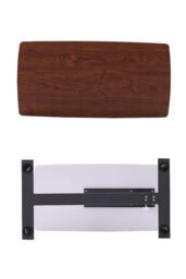 Living and Home Height Adjustable Mobile Table Overbed Desk with Wheels in Walnut - thumbnail 3