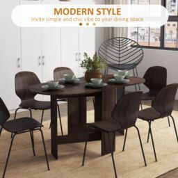 HOMCOM Oval Kitchen Table for Dining Room, Small Space in Dark Brown - thumbnail 5