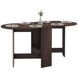 HOMCOM Oval Kitchen Table for Dining Room, Small Space in Dark Brown - thumbnail 2
