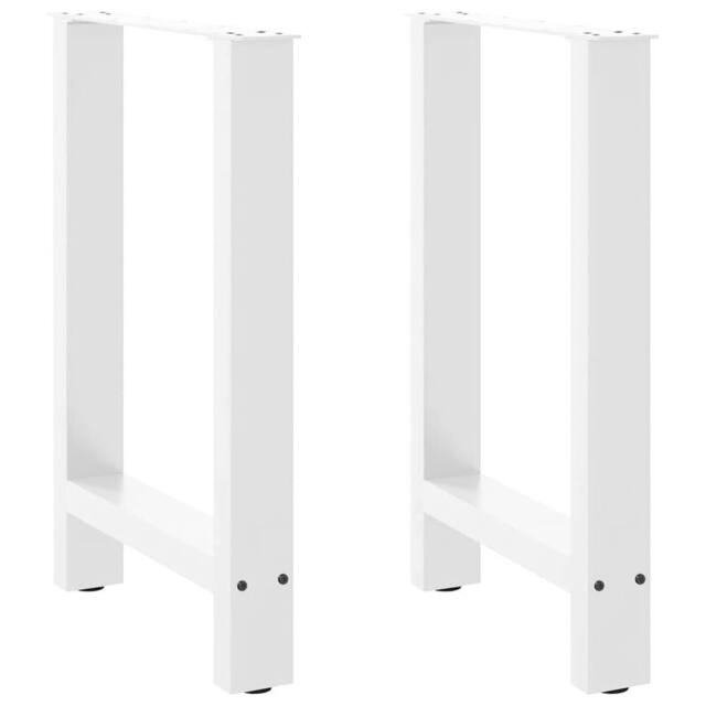Berkfield Home Coffee Table Legs White 2 pcs 50x(72-73) cm Steel - image 1