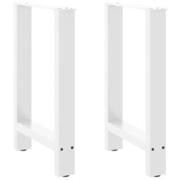 Berkfield Home Coffee Table Legs White 2 pcs 50x(72-73) cm Steel - thumbnail 1