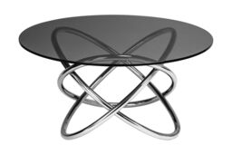Orsina Striking Modern Design Smoked Glass Top End Table, Stable Design Side Table, Durable Glass Corner Table in Grey - thumbnail 3