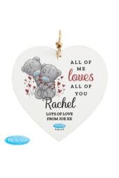 Personalised Memento Company Personalised Me to You Valentine Wooden Heart Decoration in White - thumbnail 1