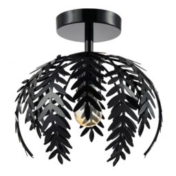 Happy Homewares Contemporary Fern Leaf Designed Ceiling Lighting Fitting in Black Gloss Finish - thumbnail 2