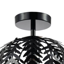 Happy Homewares Contemporary Fern Leaf Designed Ceiling Lighting Fitting in Black Gloss Finish - thumbnail 5