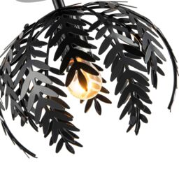 Happy Homewares Contemporary Fern Leaf Designed Ceiling Lighting Fitting in Black Gloss Finish - thumbnail 3