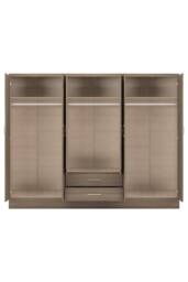 Seconique Nevada 6 Door 2 Drawer Mirrored Wardrobe in Dark Brown - thumbnail 3