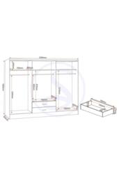 Seconique Nevada 6 Door 2 Drawer Mirrored Wardrobe in Dark Brown - thumbnail 5