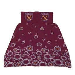 West Ham United FC Forever Blowing Reversible Bubbles Duvet Cover Set in Maroon - Size: Single - thumbnail 3