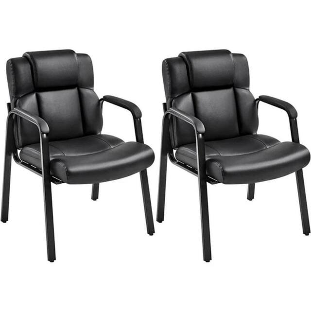 PAWNORA PU Leather Executive Reception Chair in Black - image 1