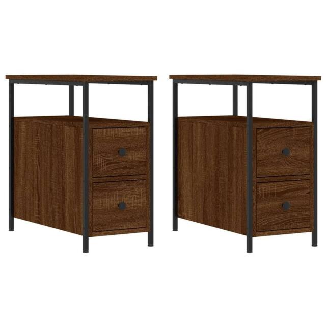 Berkfield Home Bedside Cabinets 2 pcs Brown Oak 30x60x60 cm Engineered Wood - Size: 30 x 60 x 60 cm - image 1