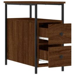 Berkfield Home Bedside Cabinets 2 pcs Brown Oak 30x60x60 cm Engineered Wood - Size: 30 x 60 x 60 cm - thumbnail 7