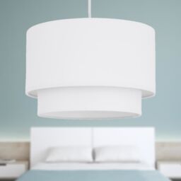 First Choice Lighting White 2 Tier Ceiling Light Shade - thumbnail 6