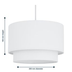 First Choice Lighting White 2 Tier Ceiling Light Shade - thumbnail 4
