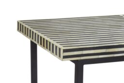 Orsina Metal Base Console Table, Acacia Wooden Top Hallway Table, Center Table With Zig-zag & Straight-lined Design in Black - thumbnail 3