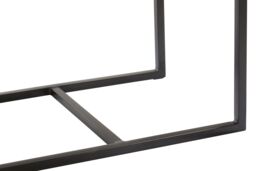 Orsina Metal Base Console Table, Acacia Wooden Top Hallway Table, Center Table With Zig-zag & Straight-lined Design in Black - thumbnail 5
