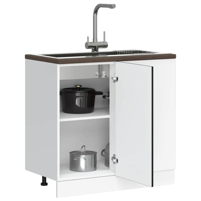 Berkfield Home Sink Base Cabinet Black Engineered Wood - image 1