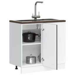 Berkfield Home Sink Base Cabinet Black Engineered Wood