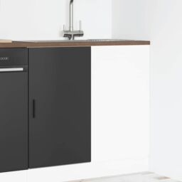 Berkfield Home Sink Base Cabinet Black Engineered Wood - thumbnail 3