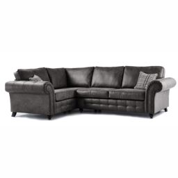 Furnishings For Less UK Oakland Charcoal Chesterfield 4 Seater L Shape Large Corner Sofa