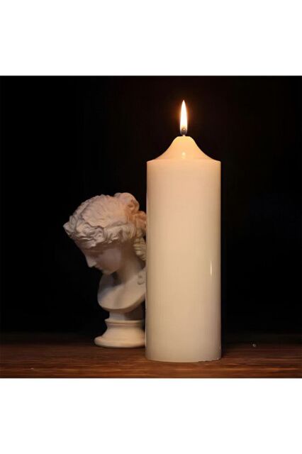 2-Pack 25cm White Taper Candles for Dining Tables, Events & Church Decor