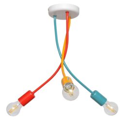 Netlighting Harvard Multi Arm Semi Flush Ceiling Light MultiColoured 36cm