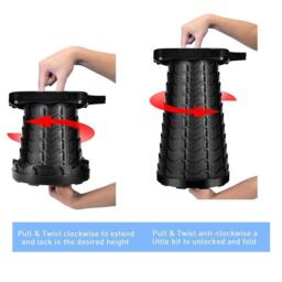 VOGREX Red Portable Folding Camping Stool Collapsible Telescoping Outdoor - thumbnail 3