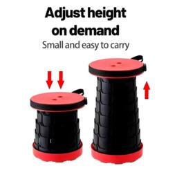 VOGREX Red Portable Folding Camping Stool Collapsible Telescoping Outdoor - thumbnail 2
