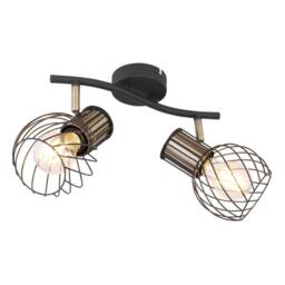 Netlighting Argusto Twin Ceiling Spotlight Matt Black 2x E27