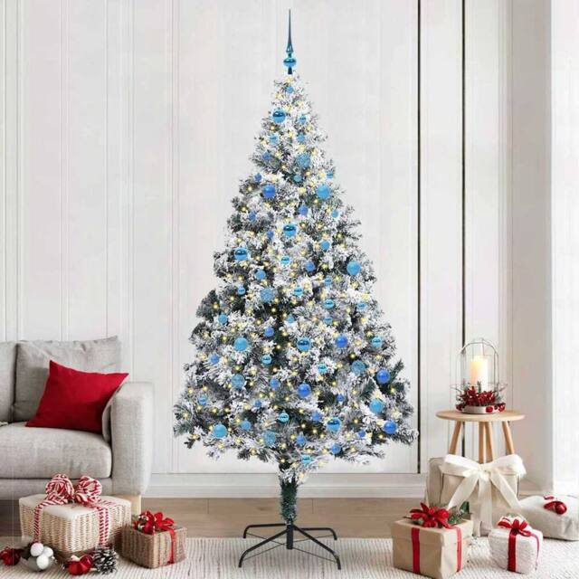 Berkfield Home Artificial Christmas Tree with 300 LEDs with Stand Green 240 cm - image 1
