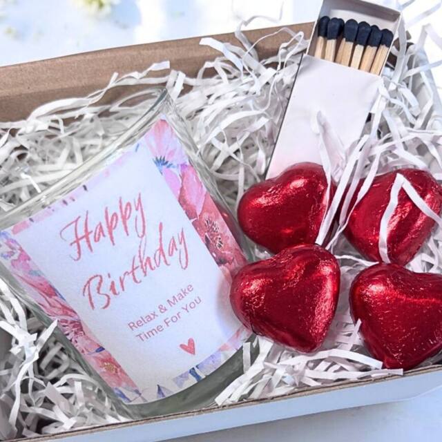 Aye Do Gifts Women's Personalised Pink Happy Birthday Candle Gift Set-Mum Gran Sister Aunty - image 1