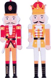 Netagon Pack of 12 Wooden Nutcracker Stickers with Adhesive Back in Red - thumbnail 5