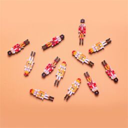 Netagon Pack of 12 Wooden Nutcracker Stickers with Adhesive Back in Red - thumbnail 4